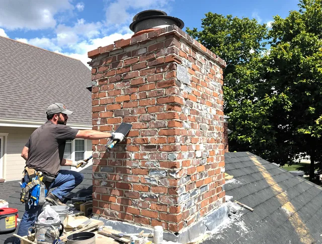 Completed chimney rebuild by Paramount Chimney Sweep in Paramount, CA
