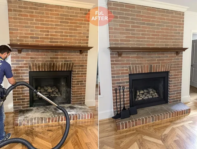 Paramount Chimney Sweep carefully sanitizing a fireplace in Paramount, CA
