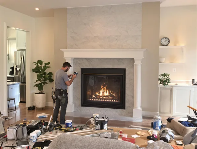 Newly installed fireplace by Paramount Chimney Sweep in Paramount, CA